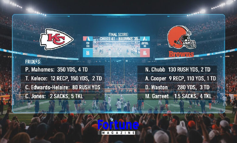 Kansas city chiefs vs cleveland browns match player stats