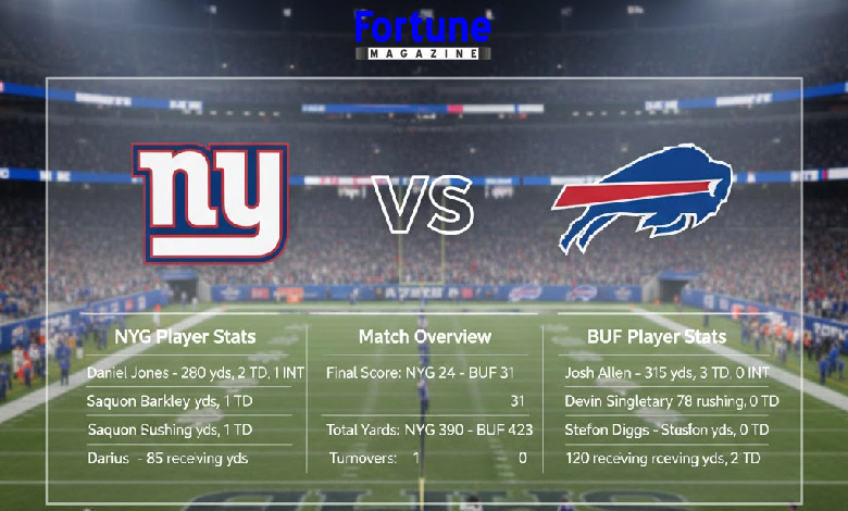 new york giants vs buffalo bills match player stats