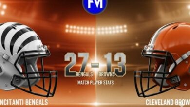 Bengals vs Cleveland Browns match player stats